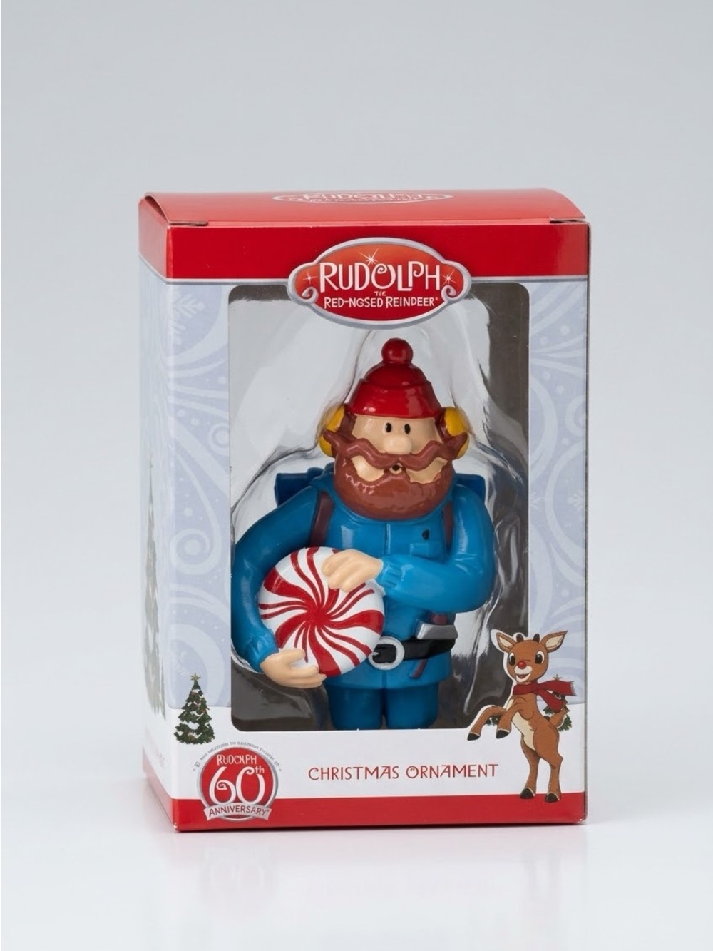 Kurt Adler Rudolph 60th Anniv Yukon Cornelius Peppermint Christmas Tree Ornament